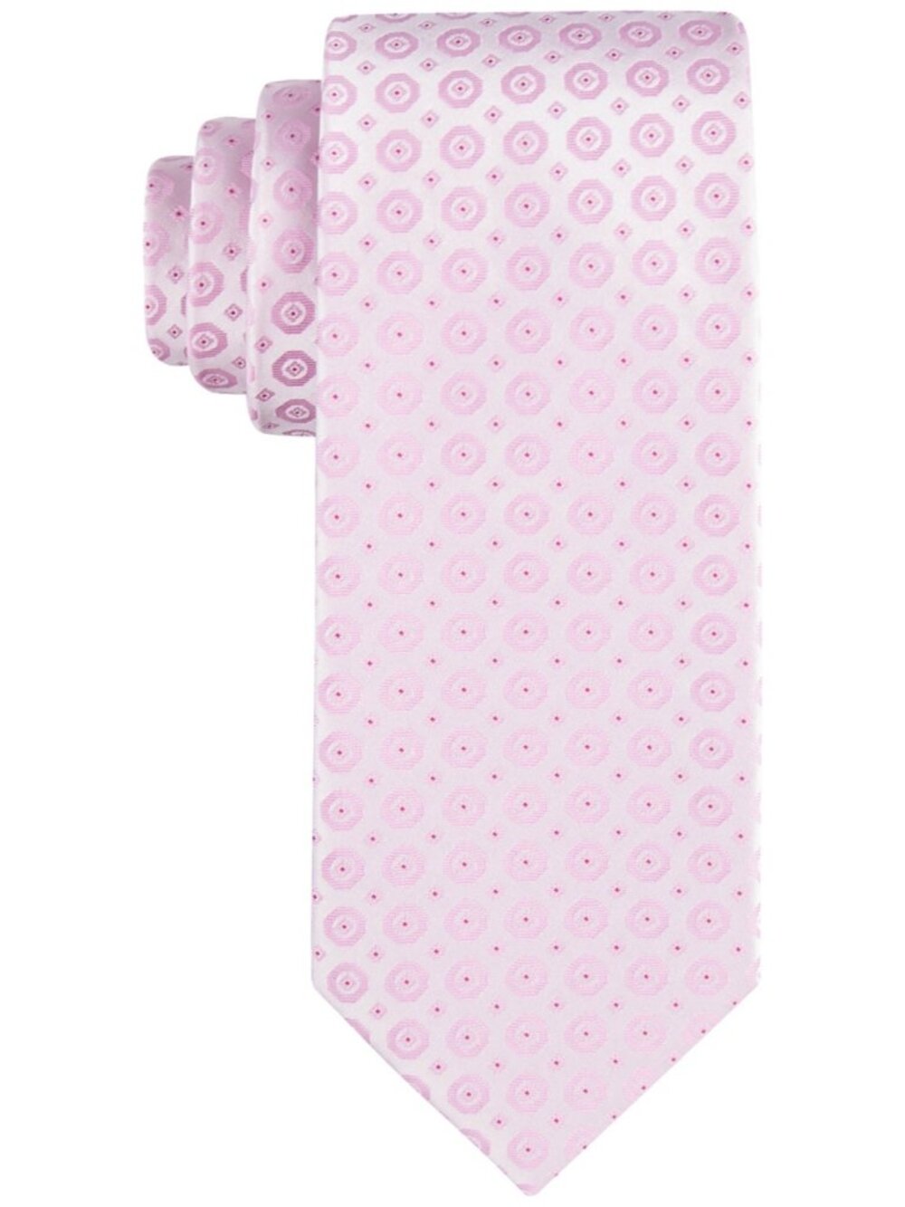 Calvin Klein Men Regular Fit Tie Necktie One Size Pink Hex Dot Medallion